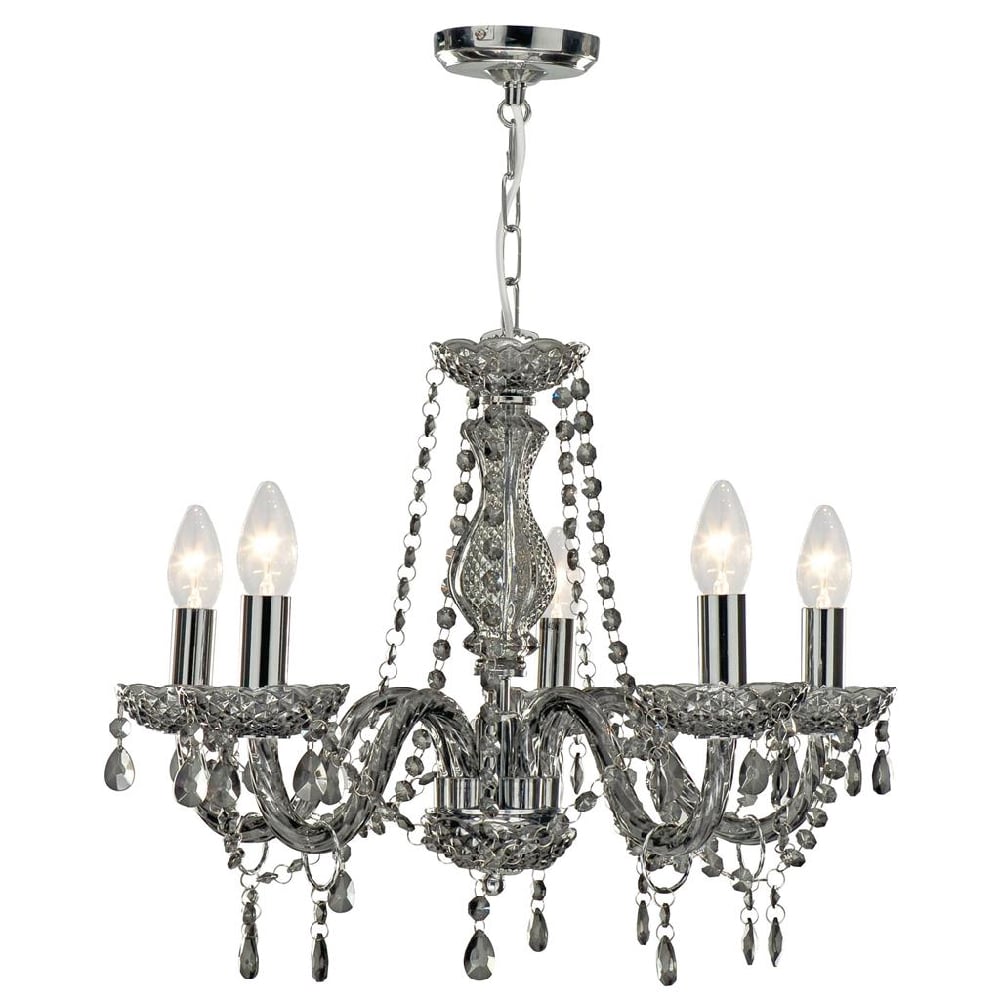 Read more about Marie 5 light smoked glass pendant light in grey
