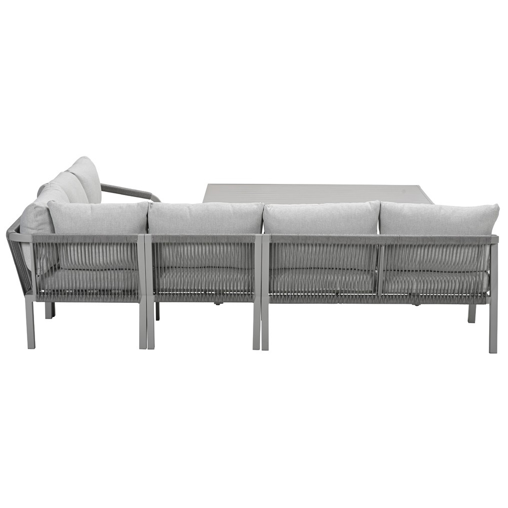 Marietta Aluminium Corner Garden Lounge Dining Set In Taupe