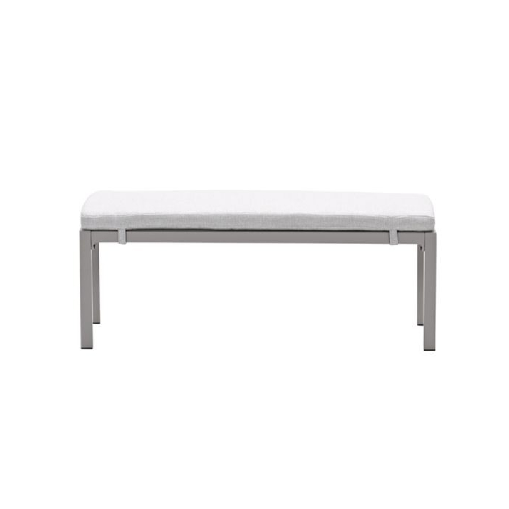 Marietta Aluminium Garden Seating Bench With Cushion In Taupe