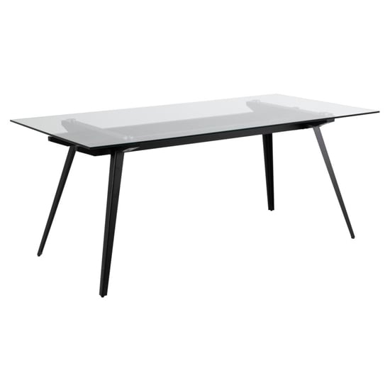 Photo of Marietta clear glass dining table rectangular with black legs