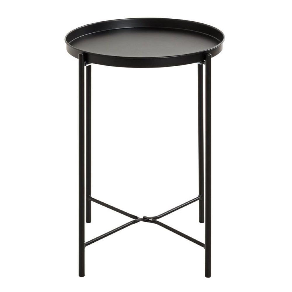 Marietta Metal Round End Table In Black