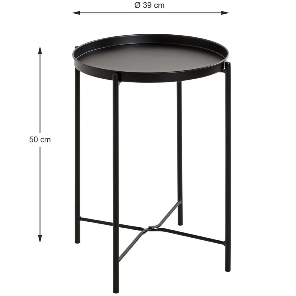 Marietta Metal Round End Table In Black