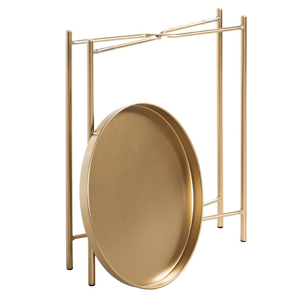 Marietta Metal Round End Table In Gold