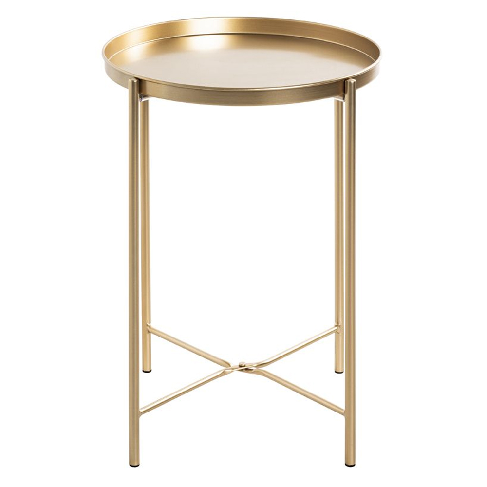 Marietta Metal Round End Table In Gold