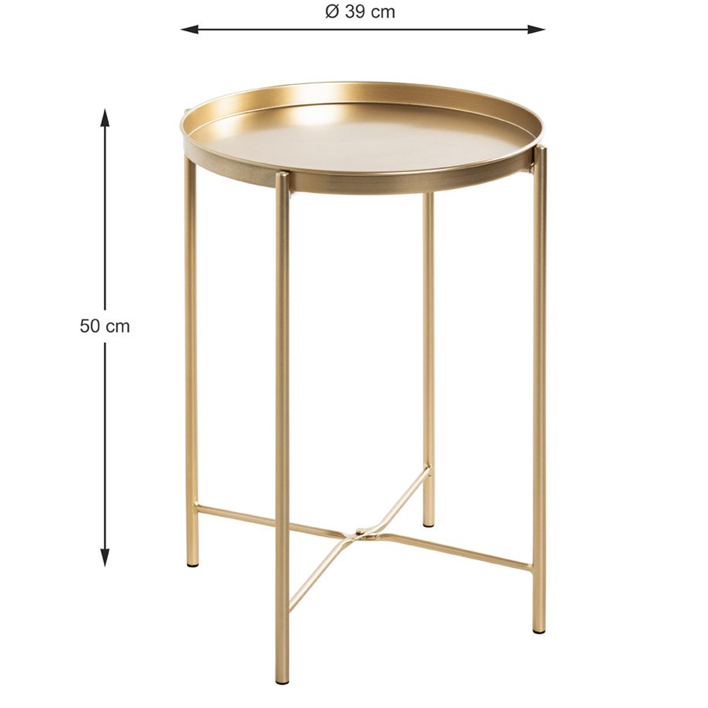 Marietta Metal Round End Table In Gold