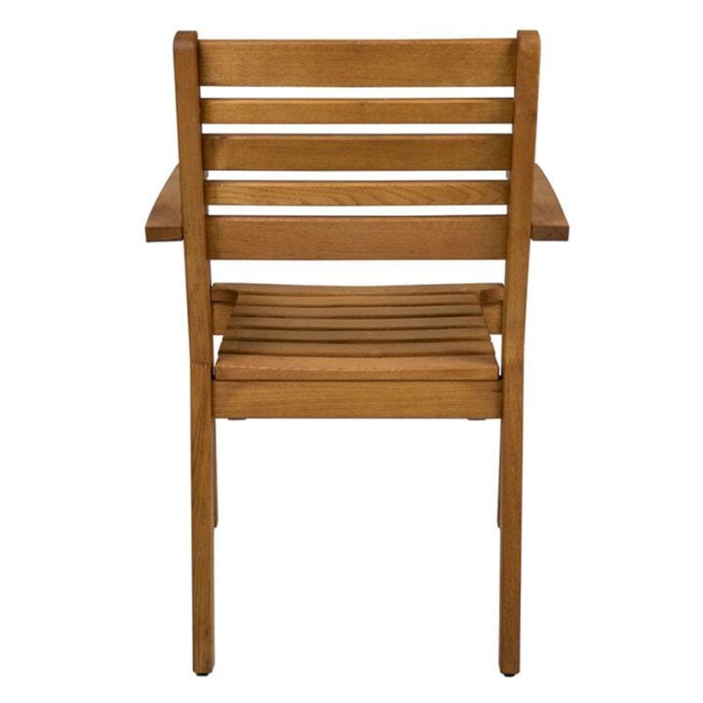 Marietta Natural Outdoor Wooden Armchairs In Pair