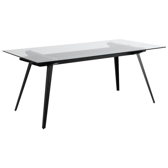 Read more about Marietta rectangular clear glass dining table with black legs