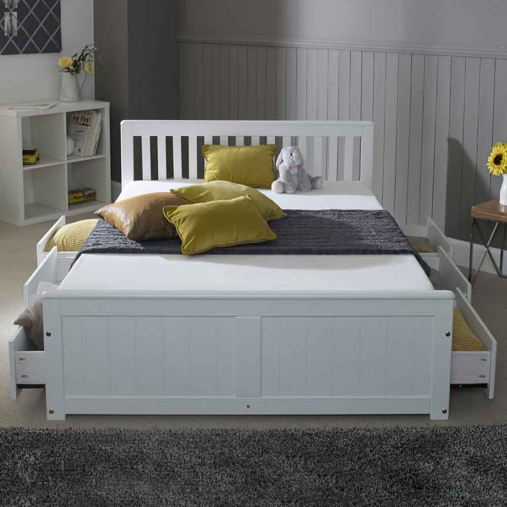 Marietta Storage Double Bed With 6 Drawers In White