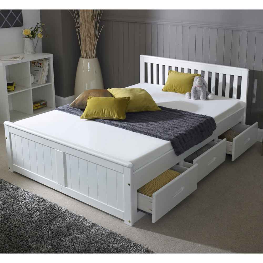 Marietta Storage Double Bed With 6 Drawers In White