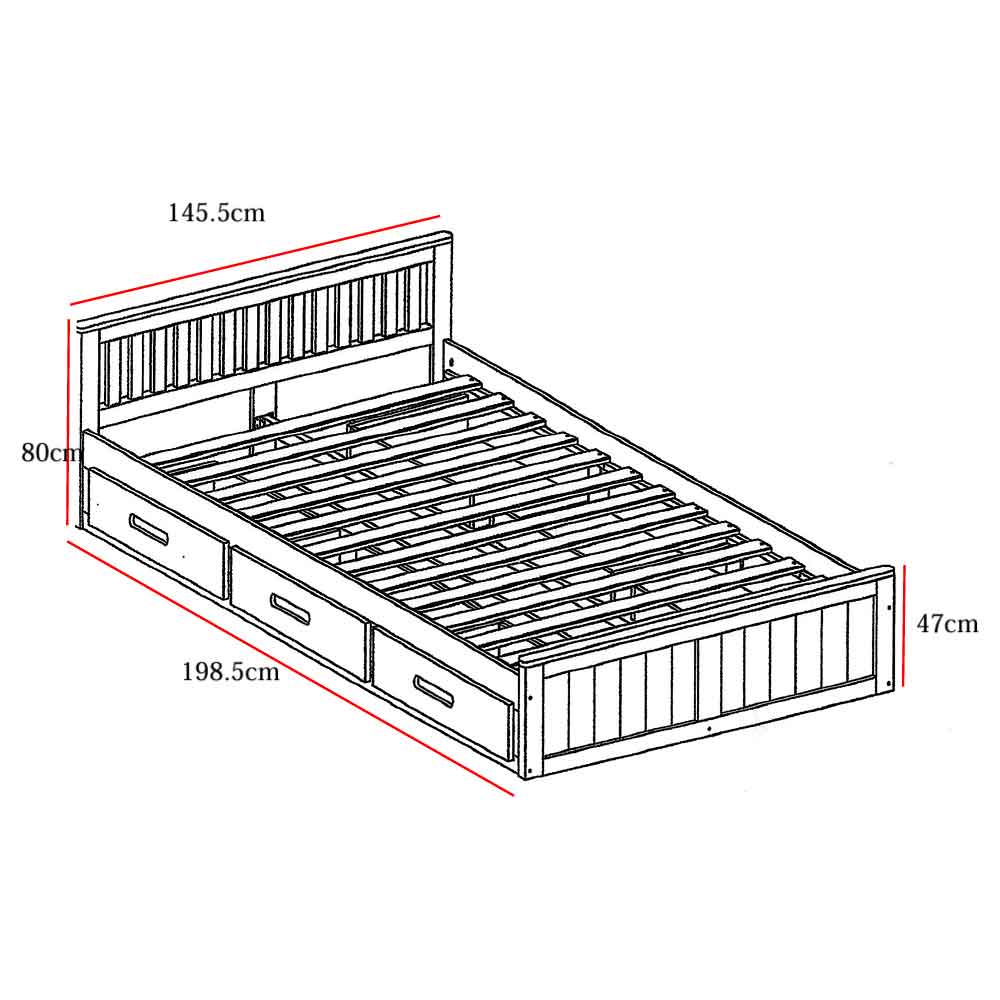 Marietta Storage Double Bed With 6 Drawers In White