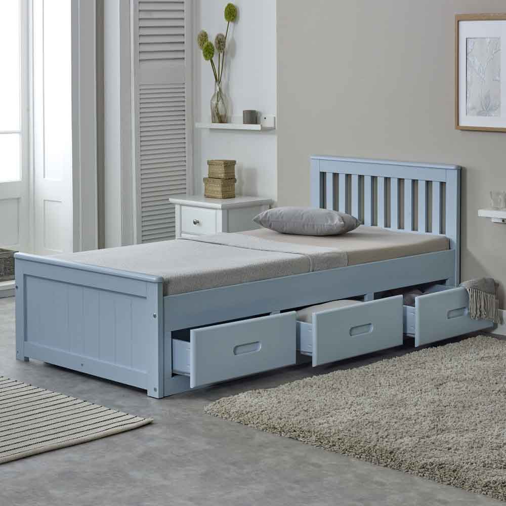 Marietta Storage Single Bed With 3 Drawers In Blue