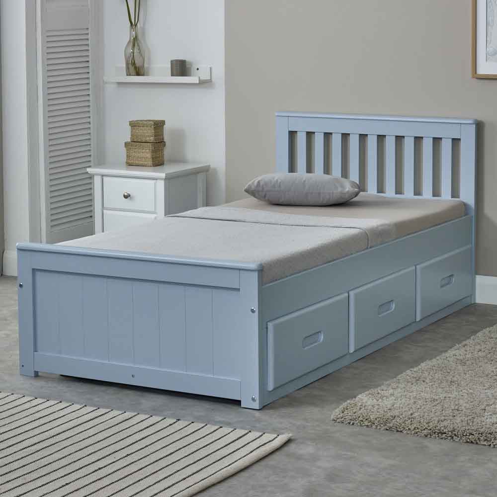 Marietta Storage Single Bed With 3 Drawers In Blue
