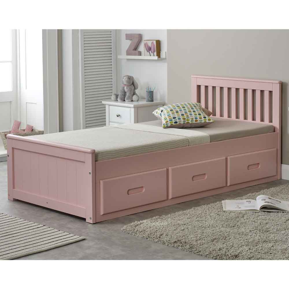 Marietta Storage Single Bed With 3 Drawers In Pink