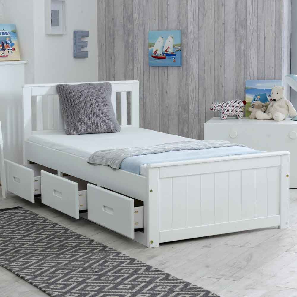 Marietta Storage Single Bed With 3 Drawers In White