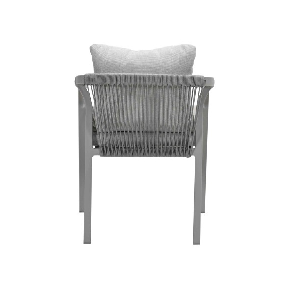 Marietta Taupe Aluminium Dining Chairs With Cushion In Pair