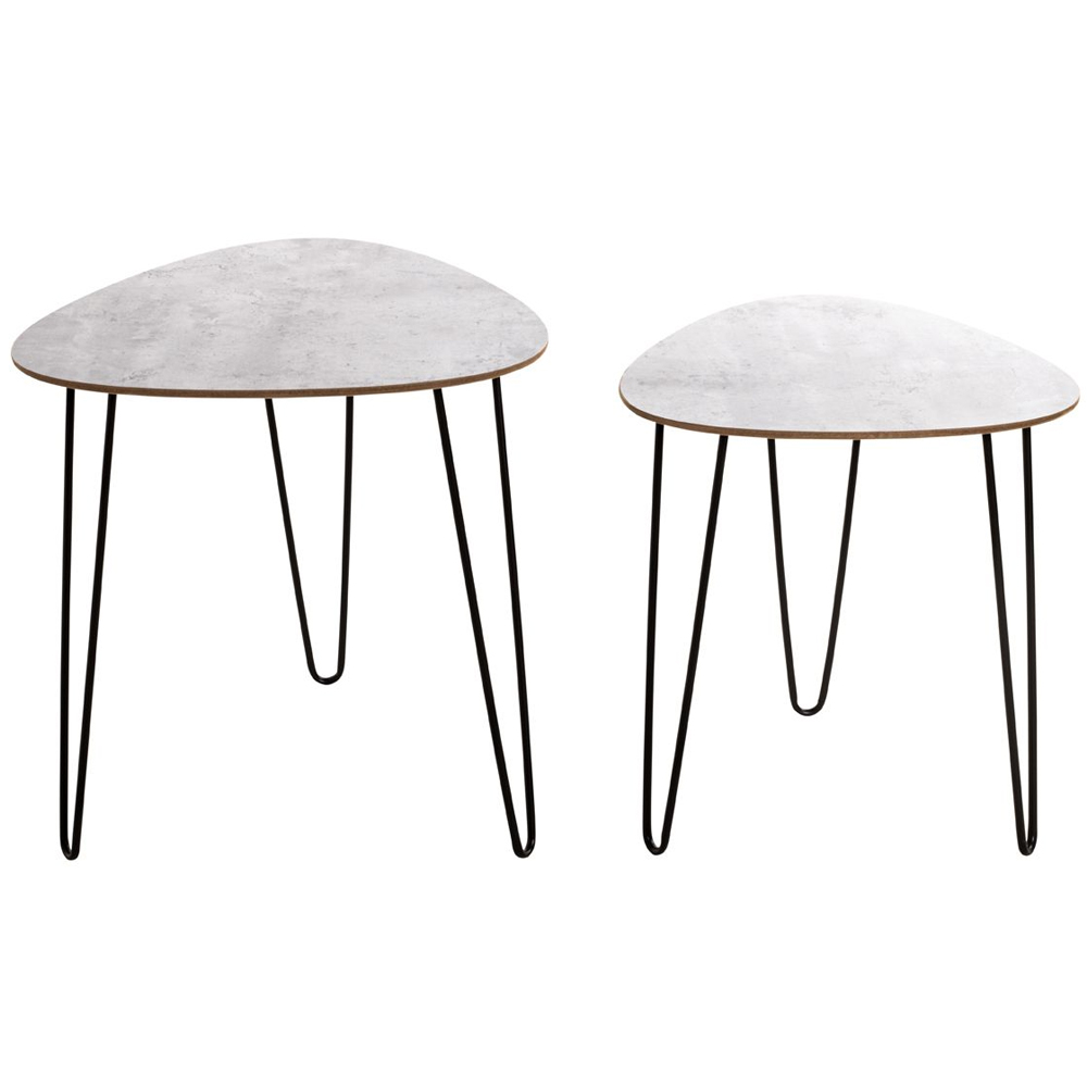 Marietta Wooden Set Of 2 End Tables In Concrete