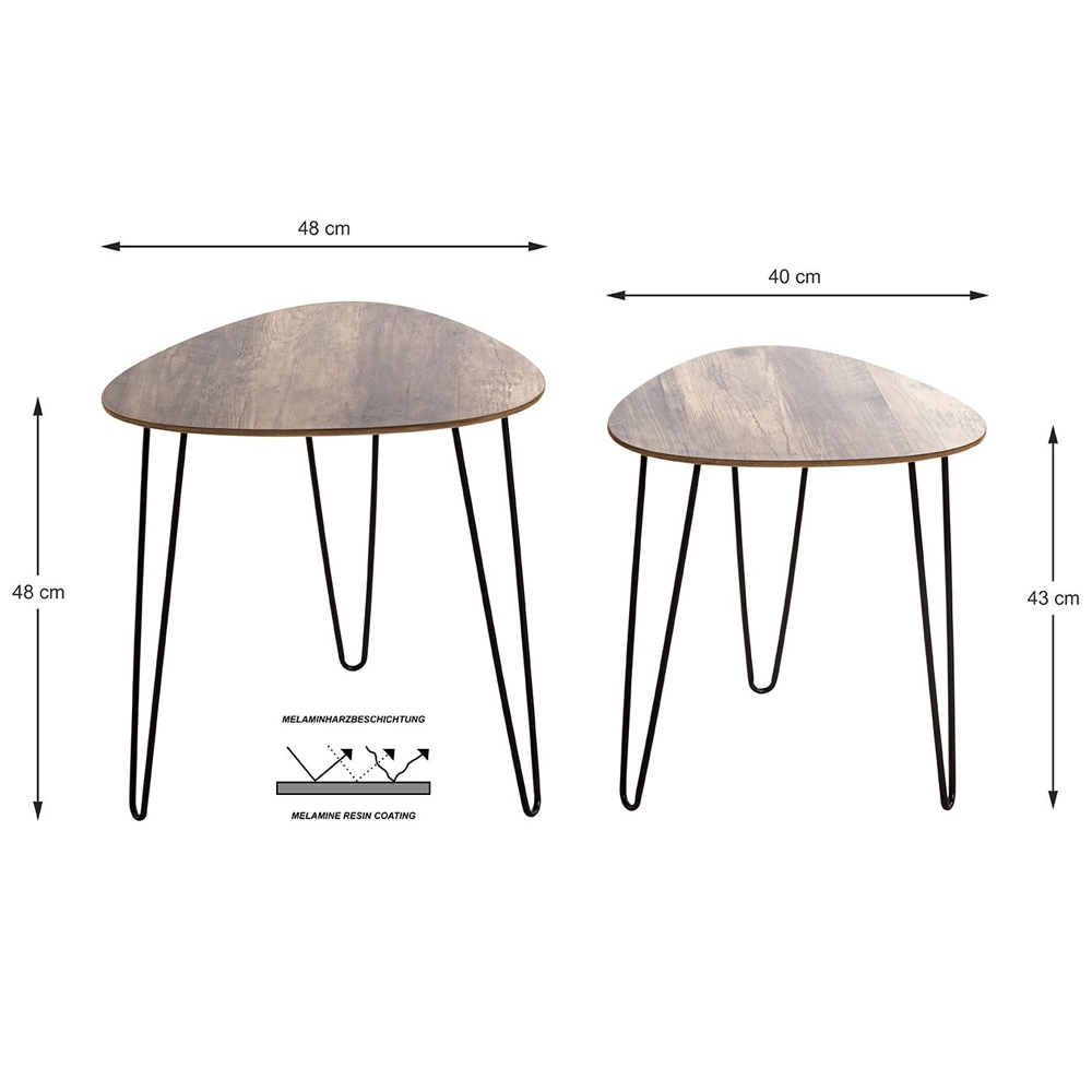 Marietta Wooden Set Of 2 End Tables In Oak