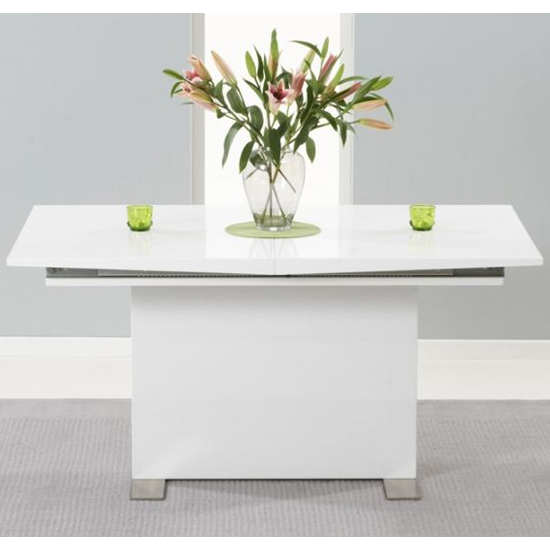 Marilia Rectangular Extending High Gloss Dining Table In White_2