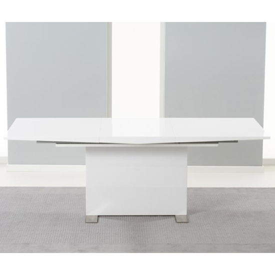 Marilia Rectangular Extending High Gloss Dining Table In White