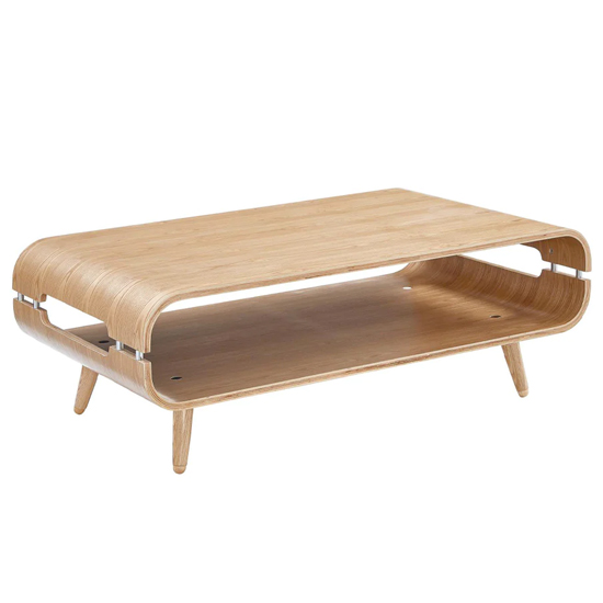 Marin Wooden Coffee Table In Oak With Spindle Shape Legs