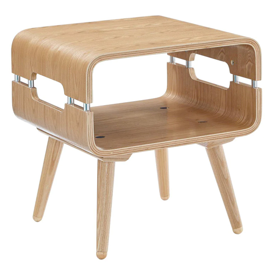 Marin Wooden Lamp Table In Oak With Spindle Shape Legs