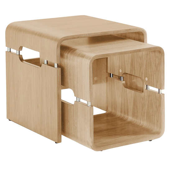 Marin Wooden Set of 2 Nesting Tables In Oak