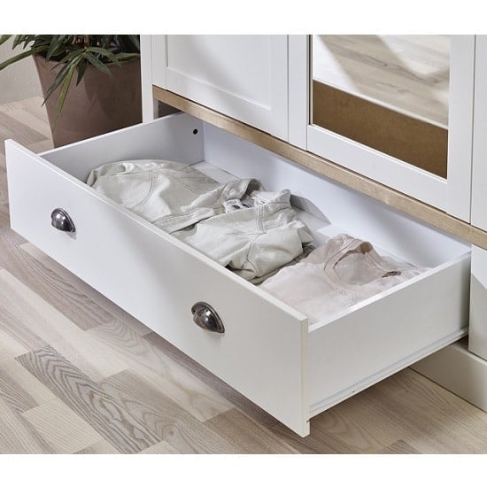 Marina Wooden Chest Of Drawers In White Pine With 10 Drawers_4