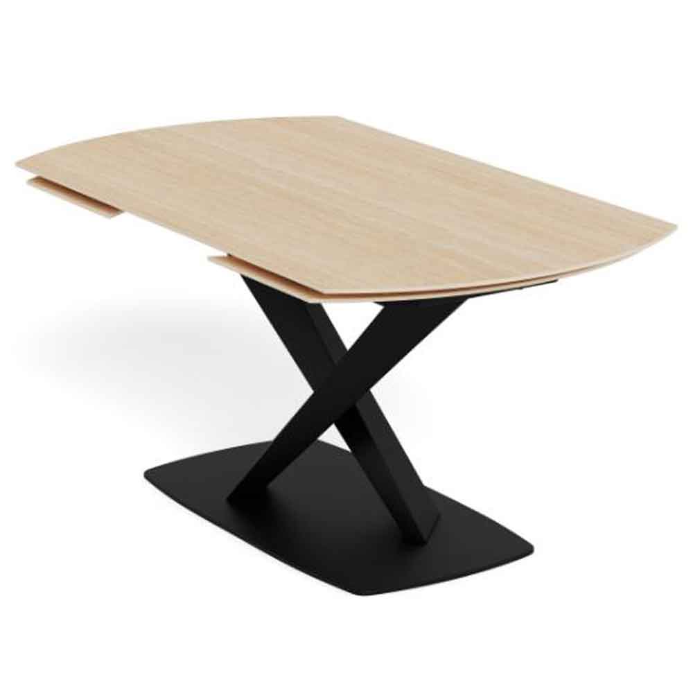 Marina Large Ceramic Extending Dining Table With Steel Base - Marona Sand