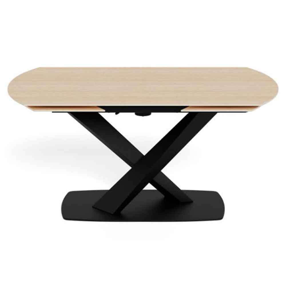 Marina Large Ceramic Extending Dining Table With Steel Base - Marona Sand
