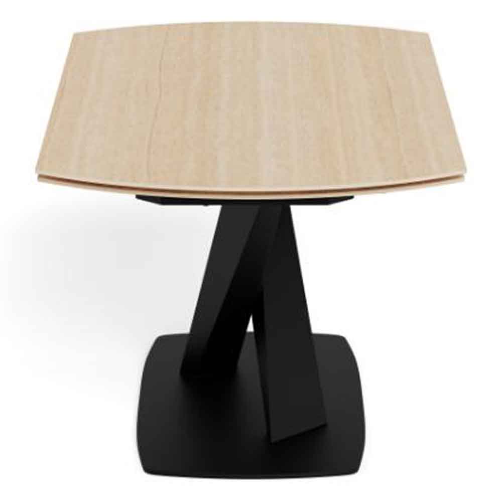 Marina Large Ceramic Extending Dining Table With Steel Base - Marona Sand