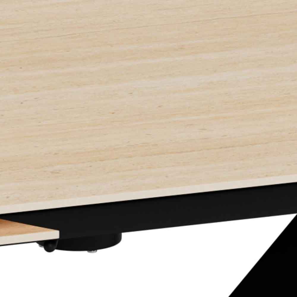 Marina Large Ceramic Extending Dining Table With Steel Base - Marona Sand