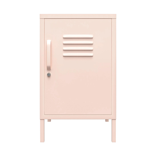 Marina Metal End Table With 1 Door In Pink