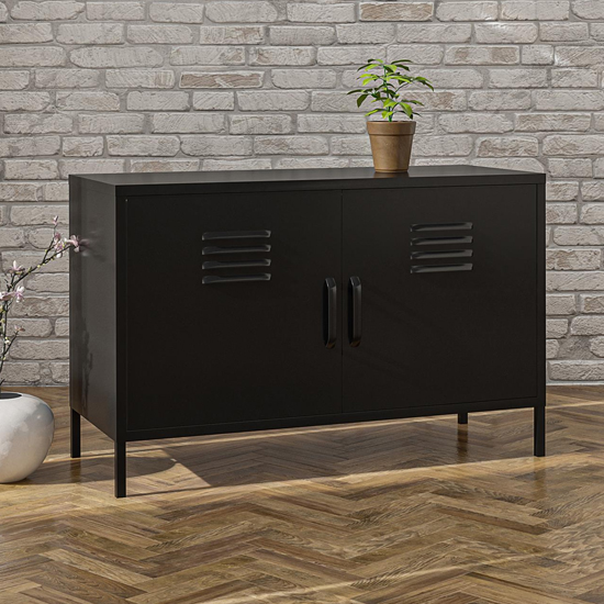 Marina Metal Sideboard With 2 Doors In Black