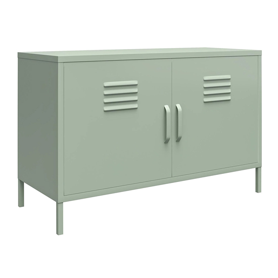 Marina Metal Sideboard With 2 Doors In Pale Green