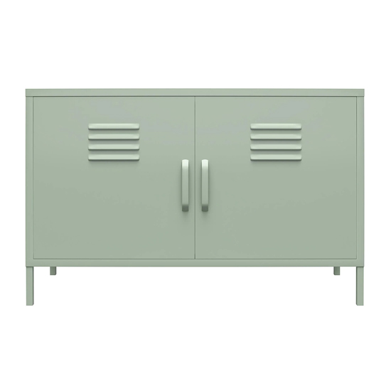 Marina Metal Sideboard With 2 Doors In Pale Green