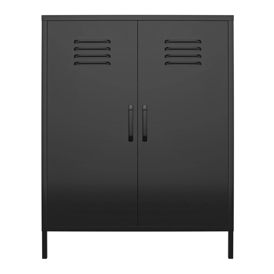 Marina Metal Storage Cabinet With 2 Doors In Black