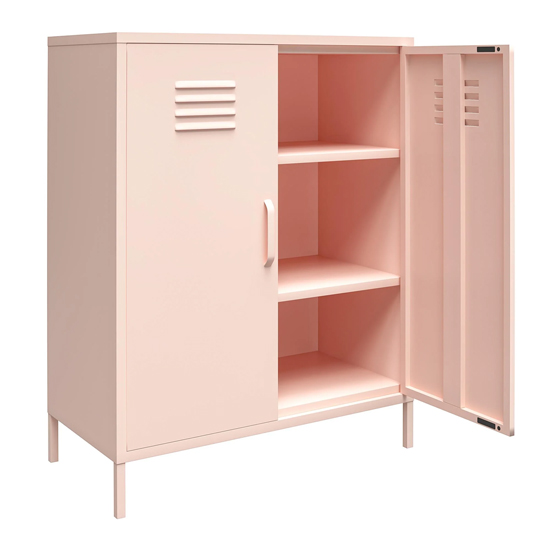 Marina Metal Storage Cabinet With 2 Doors In Pink