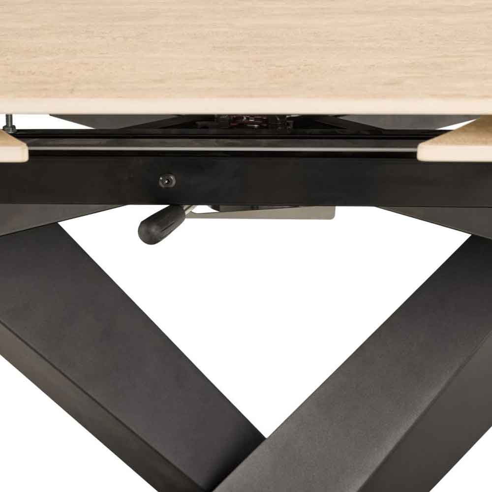Marina Small Ceramic Extending Dining Table With Steel Base - Marona Sand