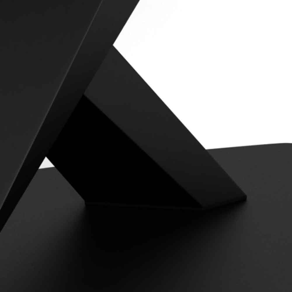 Marina Small Ceramic Extending Dining Table With Steel Base - Perla Black