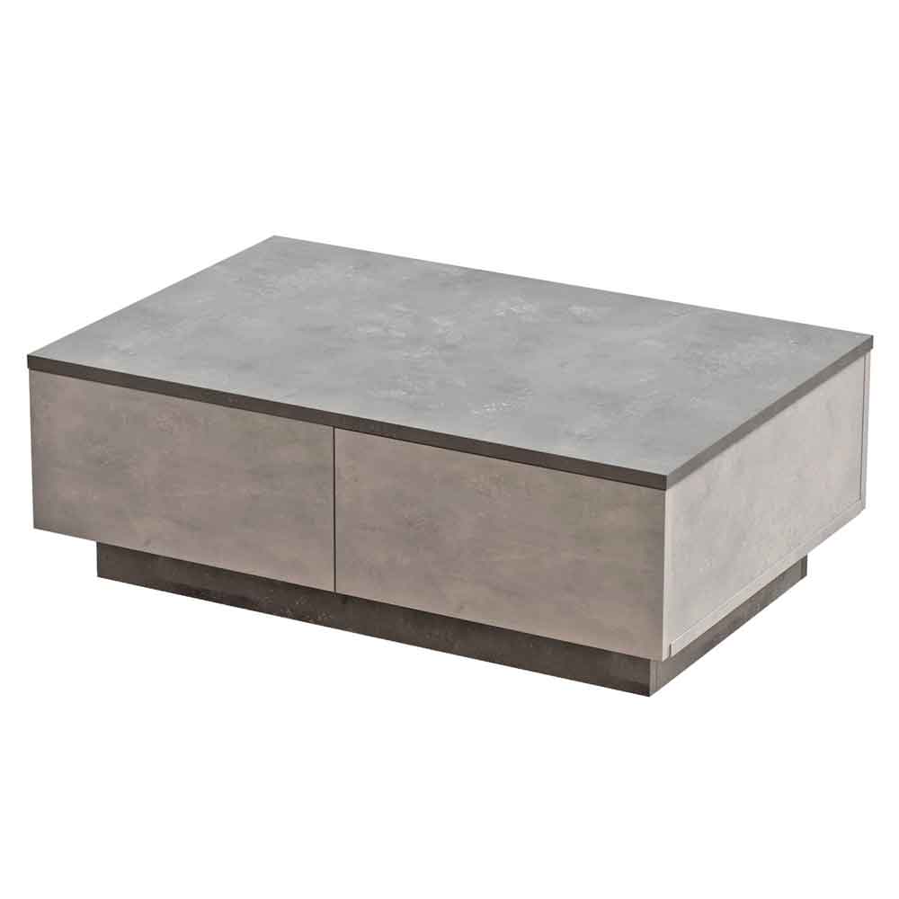 Marina Wooden Coffee Table with Flap Door in Silver and Anthracite