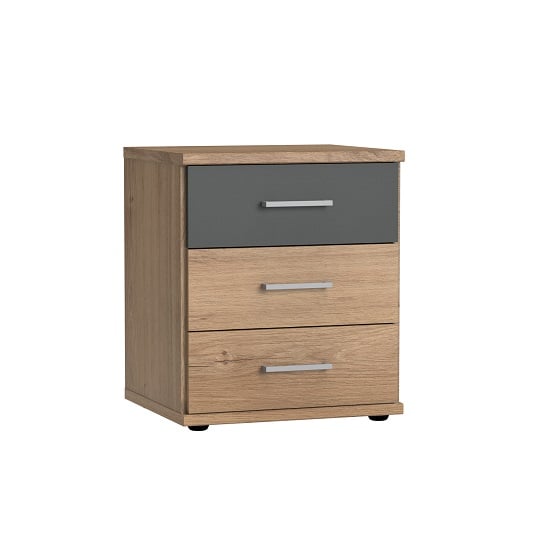 Read more about Marino bedside cabinet in planked oak effect and graphite