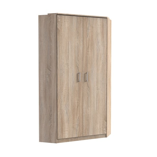 Marino Wooden Corner Wardrobe In Oak Effect With 2 Doors