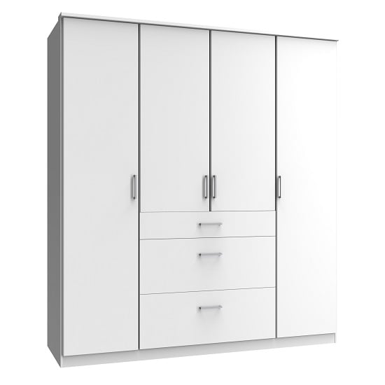 Marino Wooden Wardrobe Large In White With 4 Doors