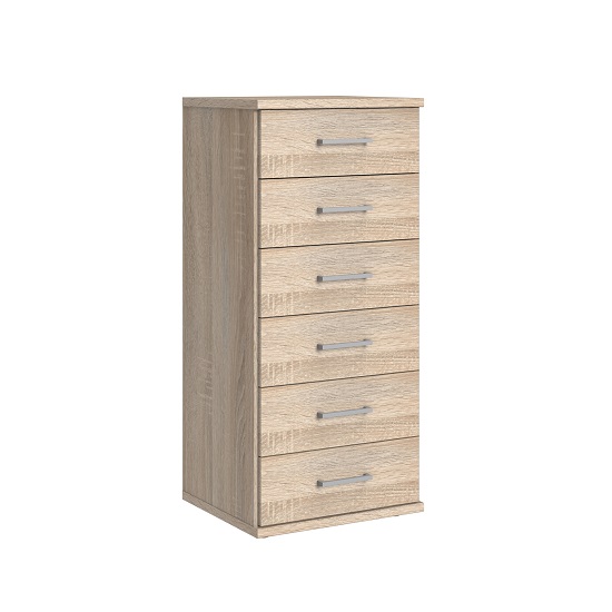 Read more about Marino wooden chest of drawers tall in oak effect and 6 drawers