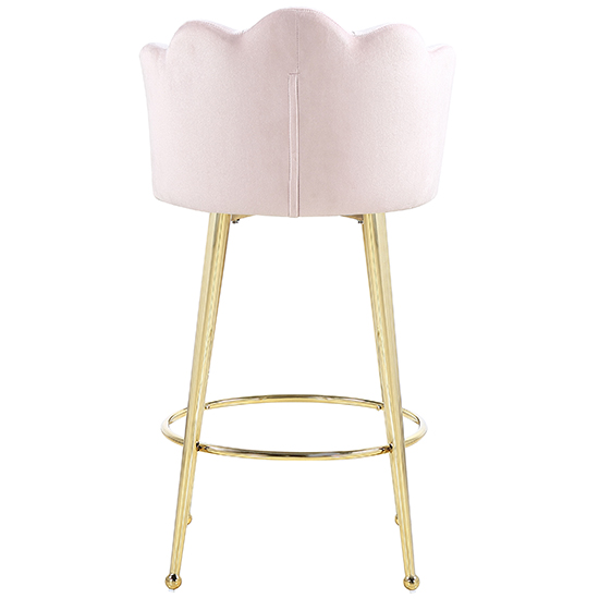 Mario Pink Velvet Bar Stools In Pair With Gold Legs Sale