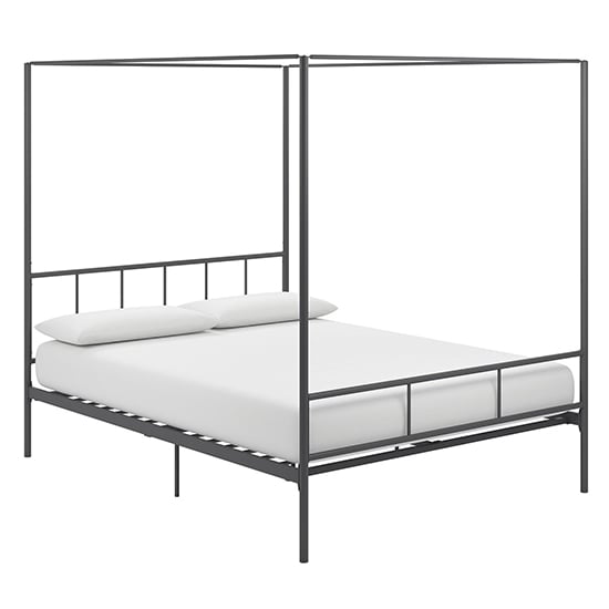 Montville Canopy Metal King Size Bed In Gunmetal Grey_3