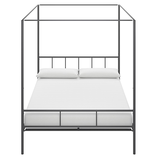 Montville Canopy Metal King Size Bed In Gunmetal Grey_4