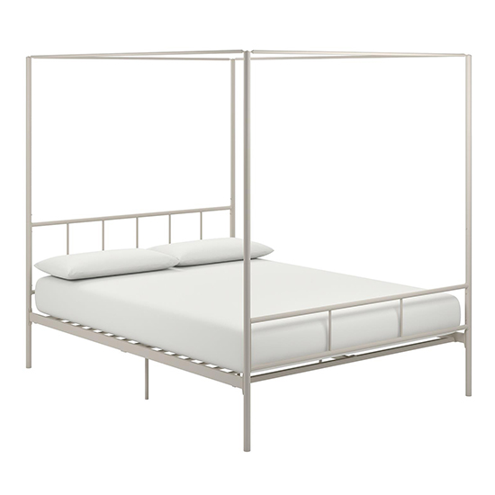 Montville Canopy Metal King Size Bed In White_3