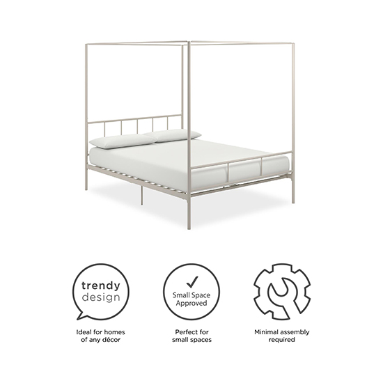 Montville Canopy Metal King Size Bed In White_7