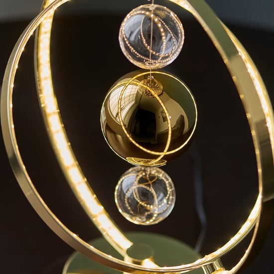 Marion Clear Glass Suspended Spheres Table Lamp In Gold_5